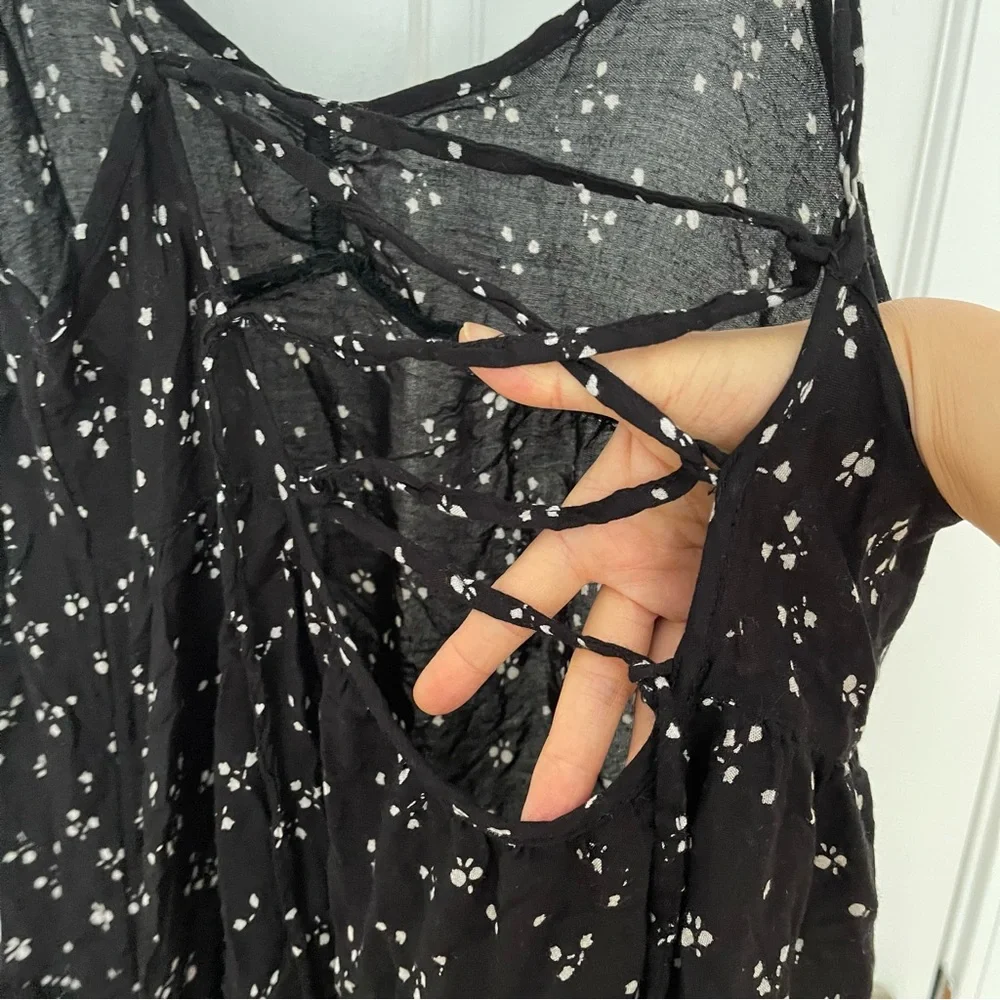 Urban Outfitters UO Harper Tiered Lace-Up Babydoll Dress Size XS - Picture 7 of 9